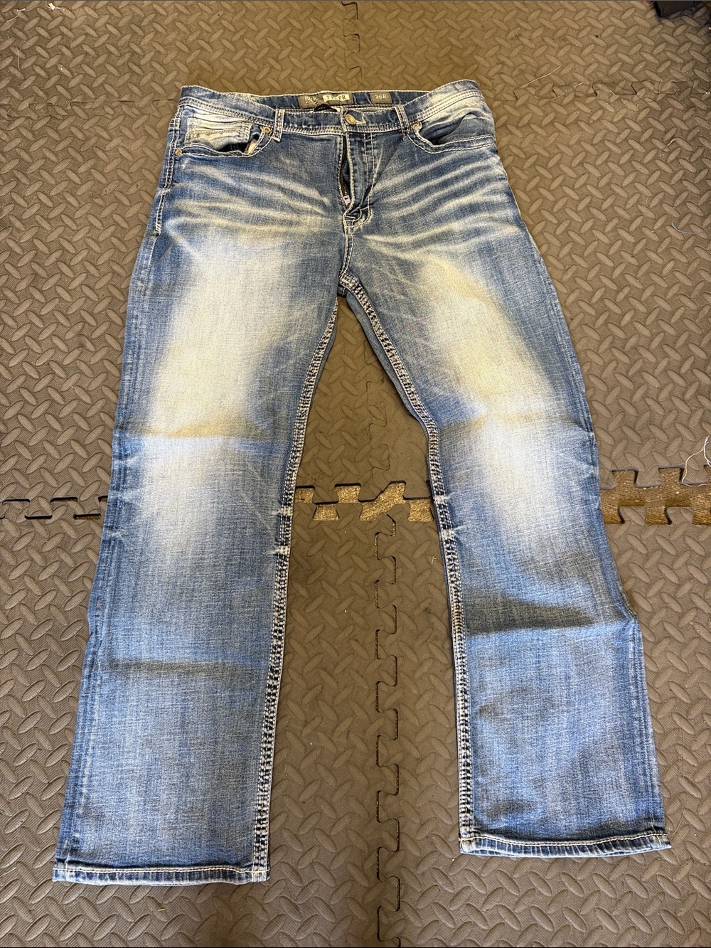 BKE TYLER Men's Light Blue Washed Jeans 36x32